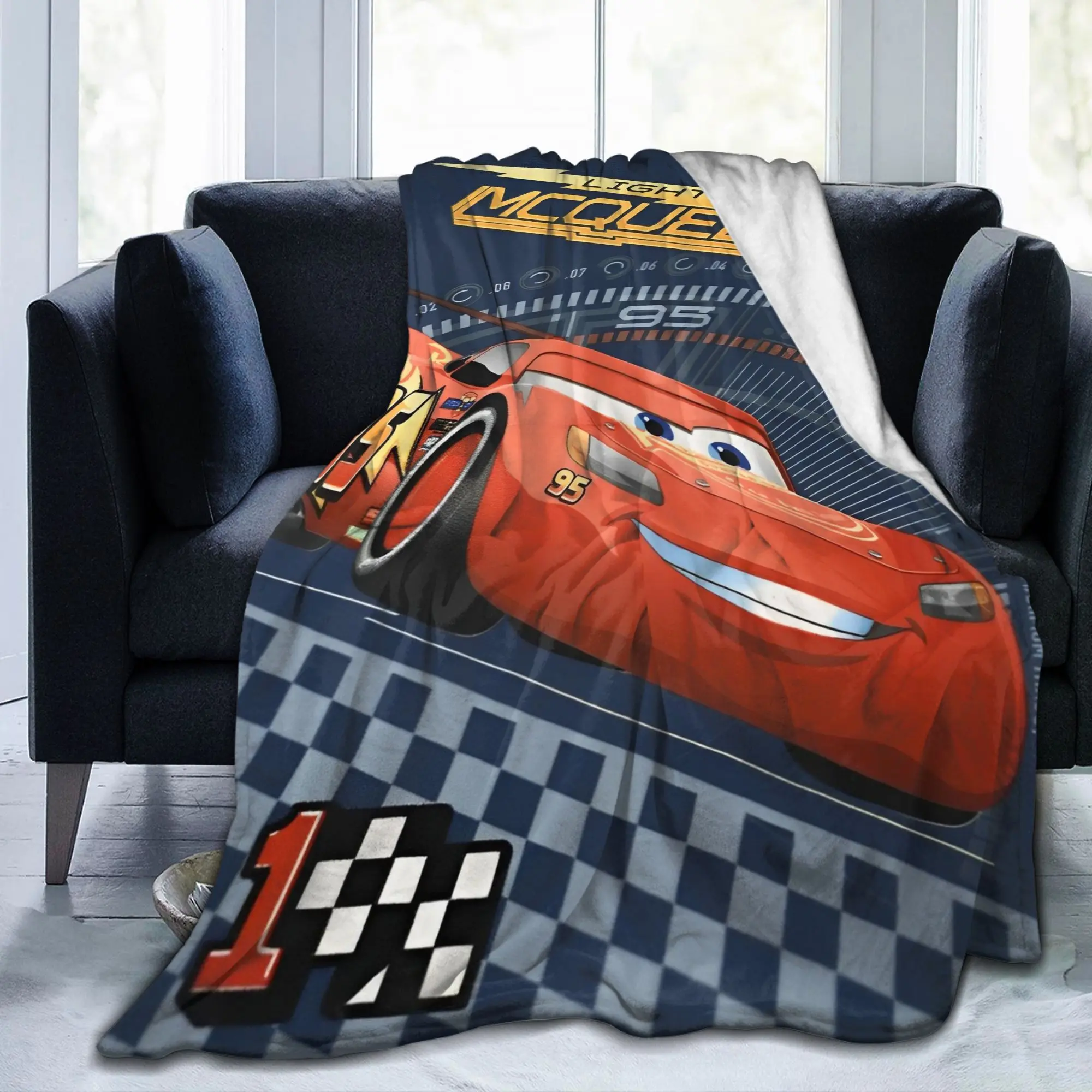 

Одеяло Lightning Mcqueen, флисовое забавное теплое одеяло для стула, закрывающее диван, лето
