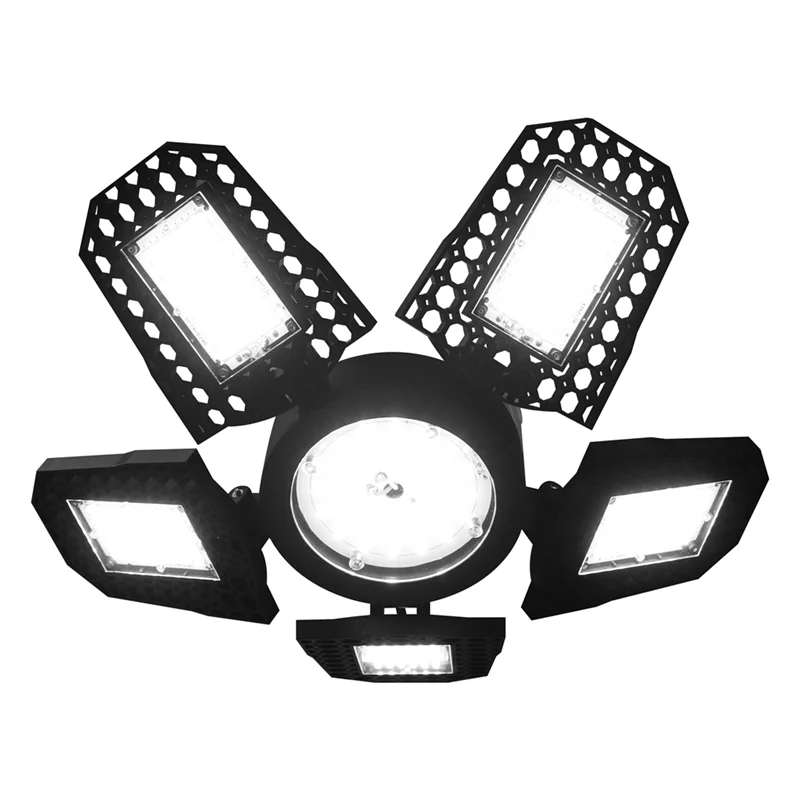 

Новое поступление светодиодного гаражного освещения, деформируемые светодиодные потолочные светильники для гаража с 5 регулируемыми панелями, светодиодные светильники E27 для магазинов 3000 лм, 30 Вт