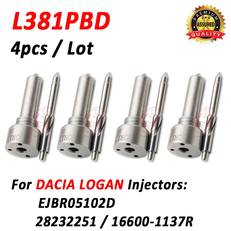 

4pcs New Nozzle L381PBD Diesel Fuel Injector Spray L 381 PBD For Dacia Logan EJBR05102D 28232251 166001137R
