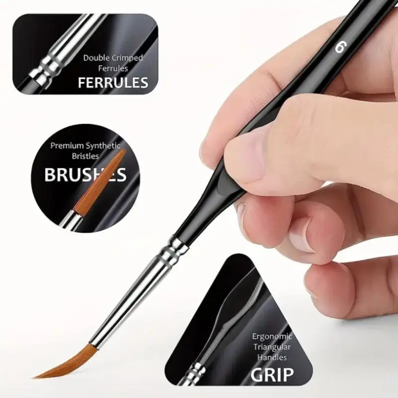 New Professional Miniature Paint Brushes Drybrush Micro Detail Paint Brush Set Small Fine Detail Brushes For Acrylic Watercolor