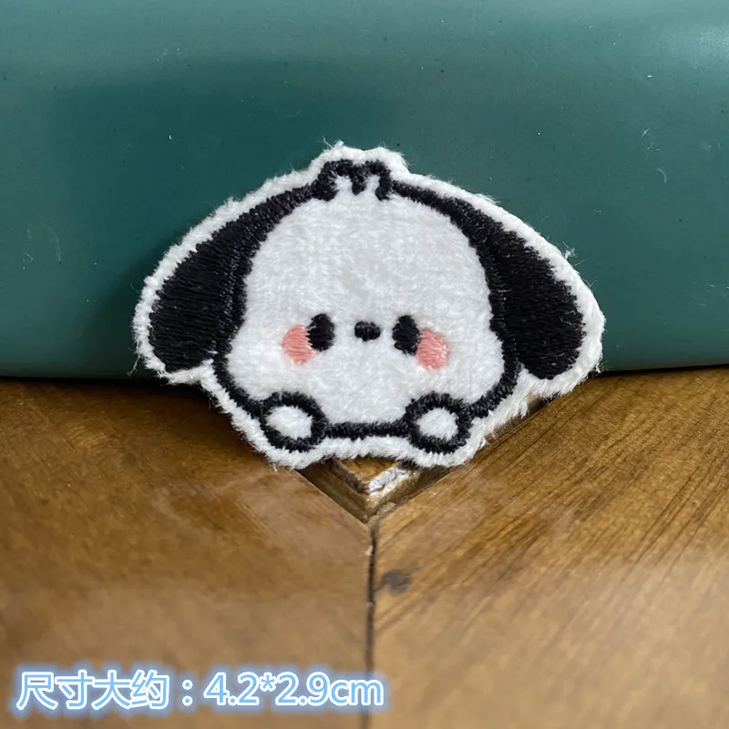 Purin Sanrio Anime Embroidered Patch On Clothes Fusible Patches Sticker Garment Jacket Pants Sewing Applique Kawaii Diy Gift