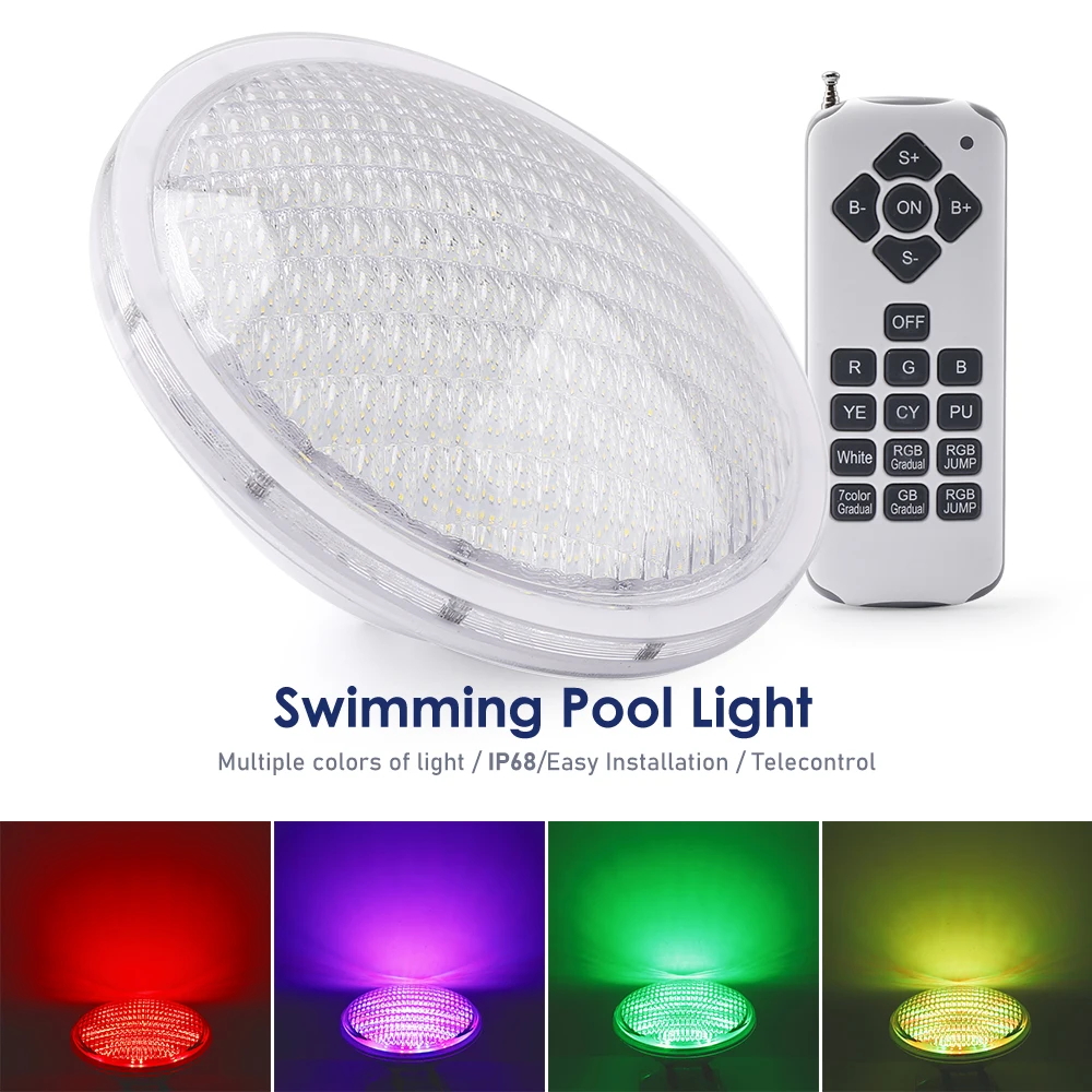 

18W RGB Swimming Pool Light Par56 LED Underwater Light ABS Wall Mounted Pool Lamp 12V IP68 Waterproof Pond