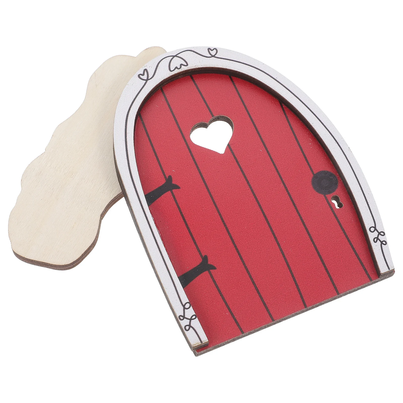 

1pc Miniature Fairy Door Red Wooden Tree Trunk Decor For Outdoor Garden Fairy Tale Landscape Gnome Accessories Decorations