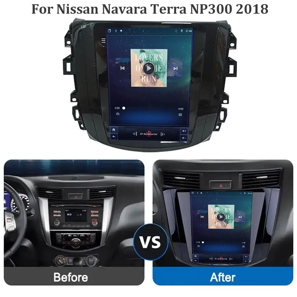 Car Carplay Android 14 For Nissan Navara Terra Frontier NP300 2018 -2020 Tesla Style 9.7 inch Radio Stereo Multimedia Player GPS