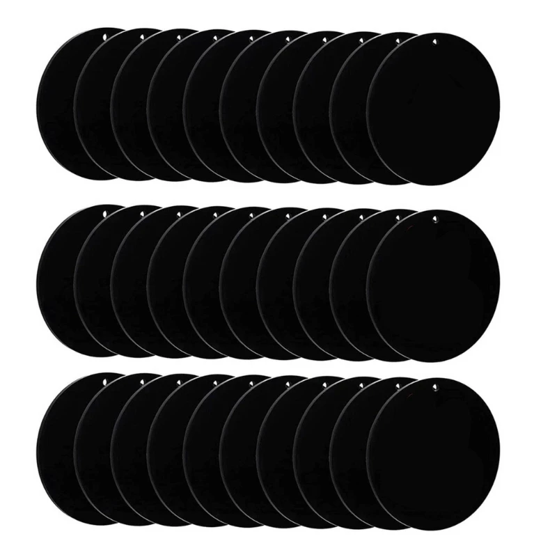 30 Pieces Black Acrylic Blank Discs Round Round Panel for Picture Frame Painting DIY Crafts Handmade Ornaments