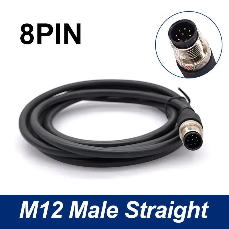 M12 Sensor Connector Kabel Waterdichte plug Mannelijke & Vrouwelijke 4 5 8Pin + 2 m PVC lijn A Type Sensor connectoren