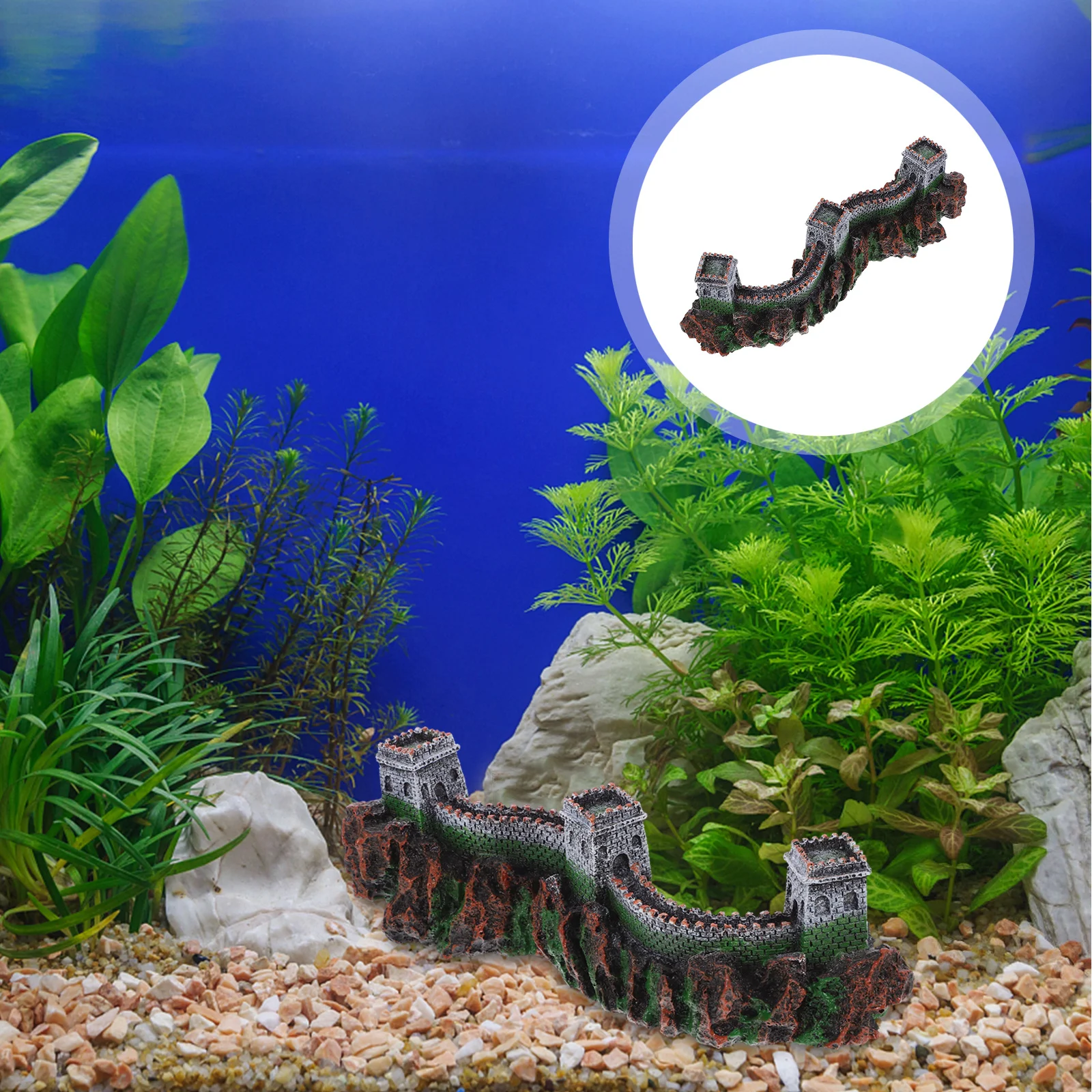 

Great Wall Rockery Resin Fish Tank Ornament Aquarium Decoration Artificial Landscaping Decor Home Decor Simulation Fish Tank