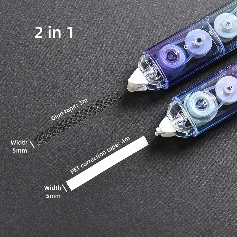 1pcs Gradual Color Correction Tape & Glue Tape Rainbow Design 2 In 1 Dual-side Correcting & Adhesive F7414