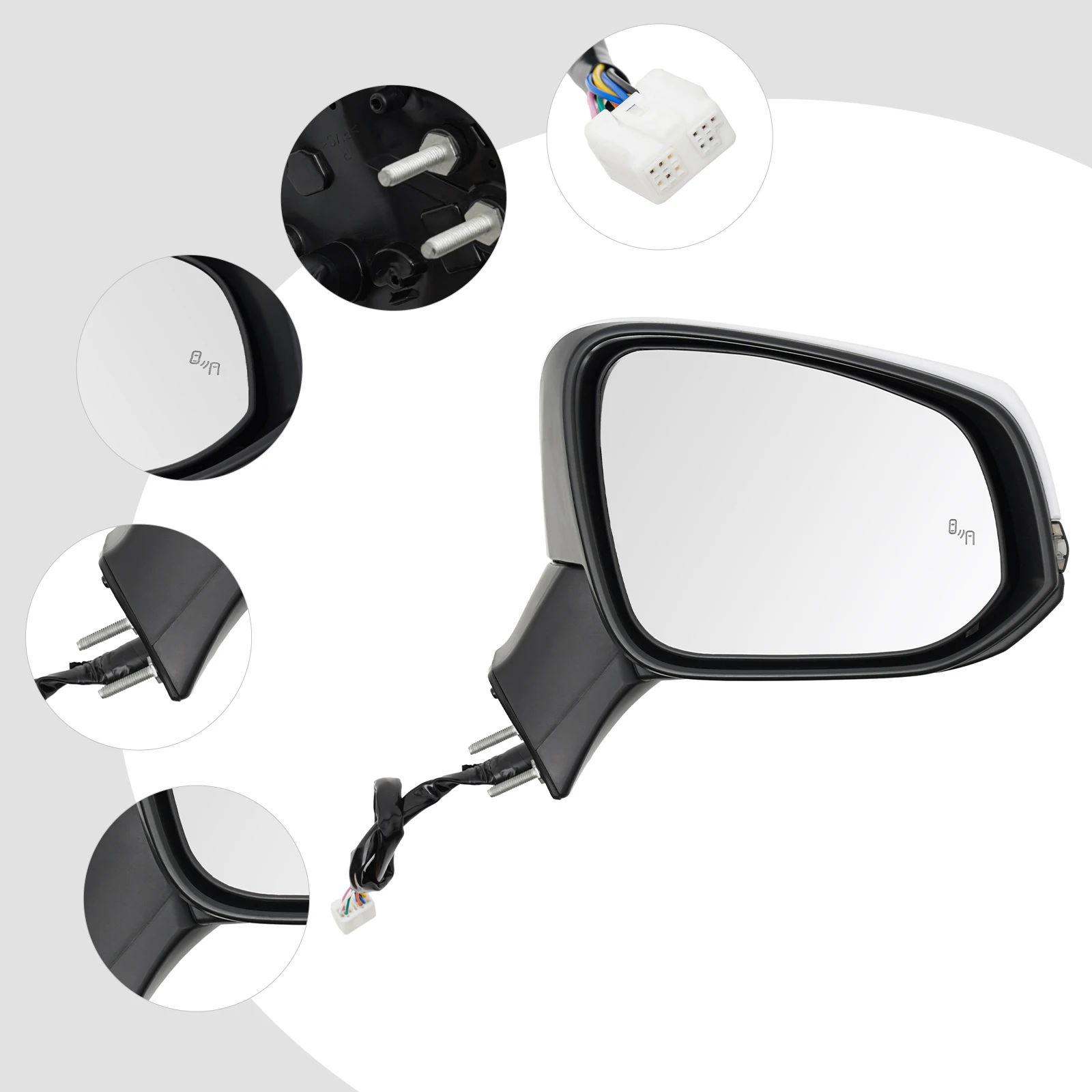 Car Side Mirror for 2019-2024 Toyota Rav4 Power Heated Turn Lamp Right Side Mirror Direct Replacement Passanger Side Mirror 8 Pin Good Compatibility
