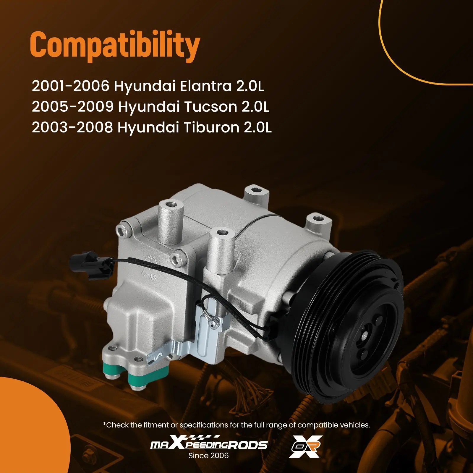 Air Conditioning Compressor for Hyundai Elantra/Tiburon 2.0L 2001-2008 78347 CO10926C 67191