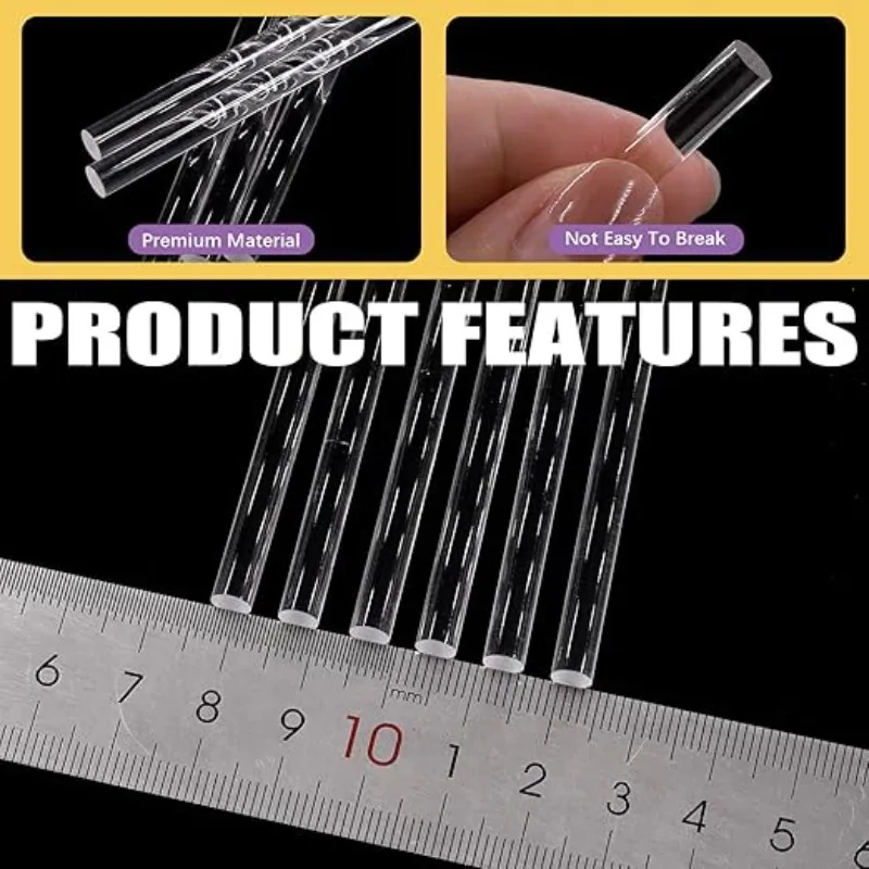 ชุดแท่งอะคริลิคขนาด 15 ชิ้น เส้นผ่านศูนย์กลาง 300 มม. ชุดอุปกรณ์แท่งอะคริลิคใสทรงกลมสำหรับงาน DIY วัสดุทำโมเดล - งานฝีมือ DIY