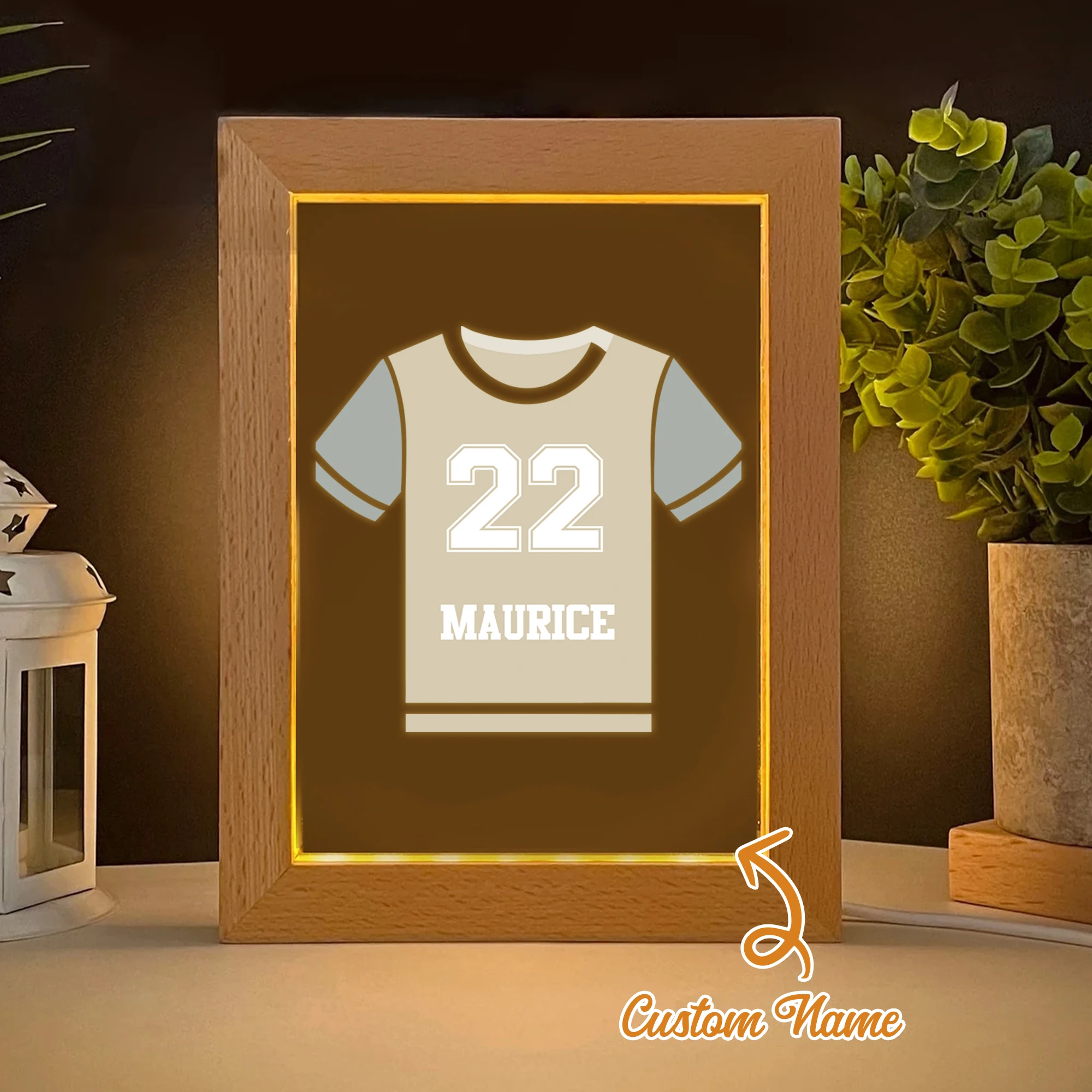 

Personalized Jersey Number Name LED Night View Photo Frame Custom Gift Family Living Room Bedroom Dining Room Home Decoration