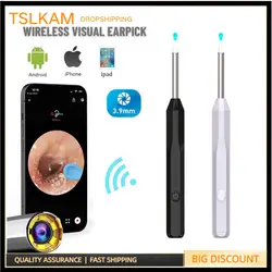 Nettoyeur d'oreille visuel intelligent sans fil, 1080P, anciers d'oreille, kanoscope, outil de suppression d'avertissement d'oreille, caméra Earpick, endoscope d'oreille pour iOS, Android