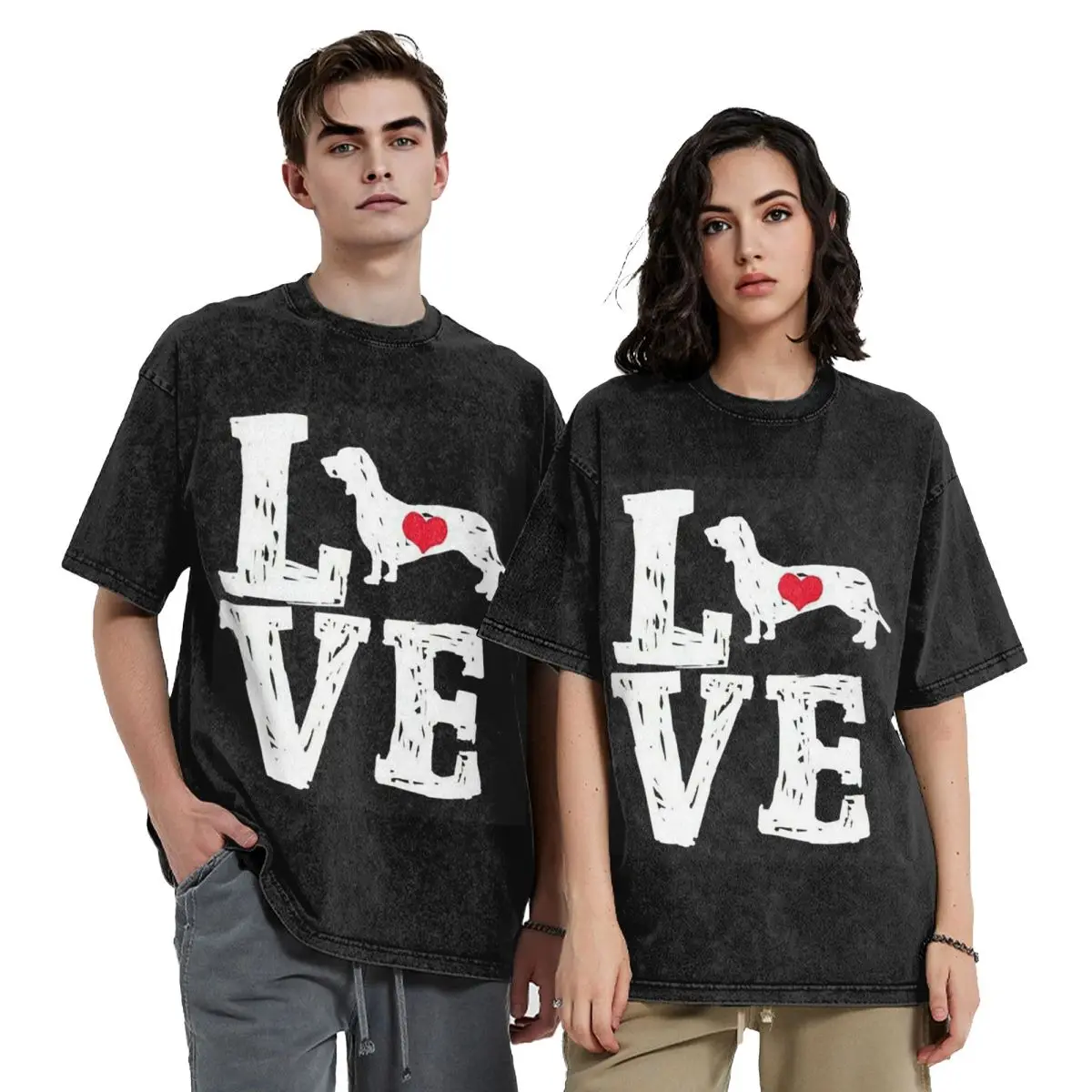 Pablo Picasso Wild Wiener Dog Dachshund Hip Hop Short Sleeve T-Shirts Washed Tops Tees Streetwear T Shirt Cotton for Men Women