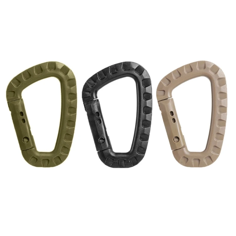 Y1UB Chiến Thuật Carabiner D Nhẫn Lò Xo Bánh Răng Kẹp Carabiner Nhanh Móc Nhựa