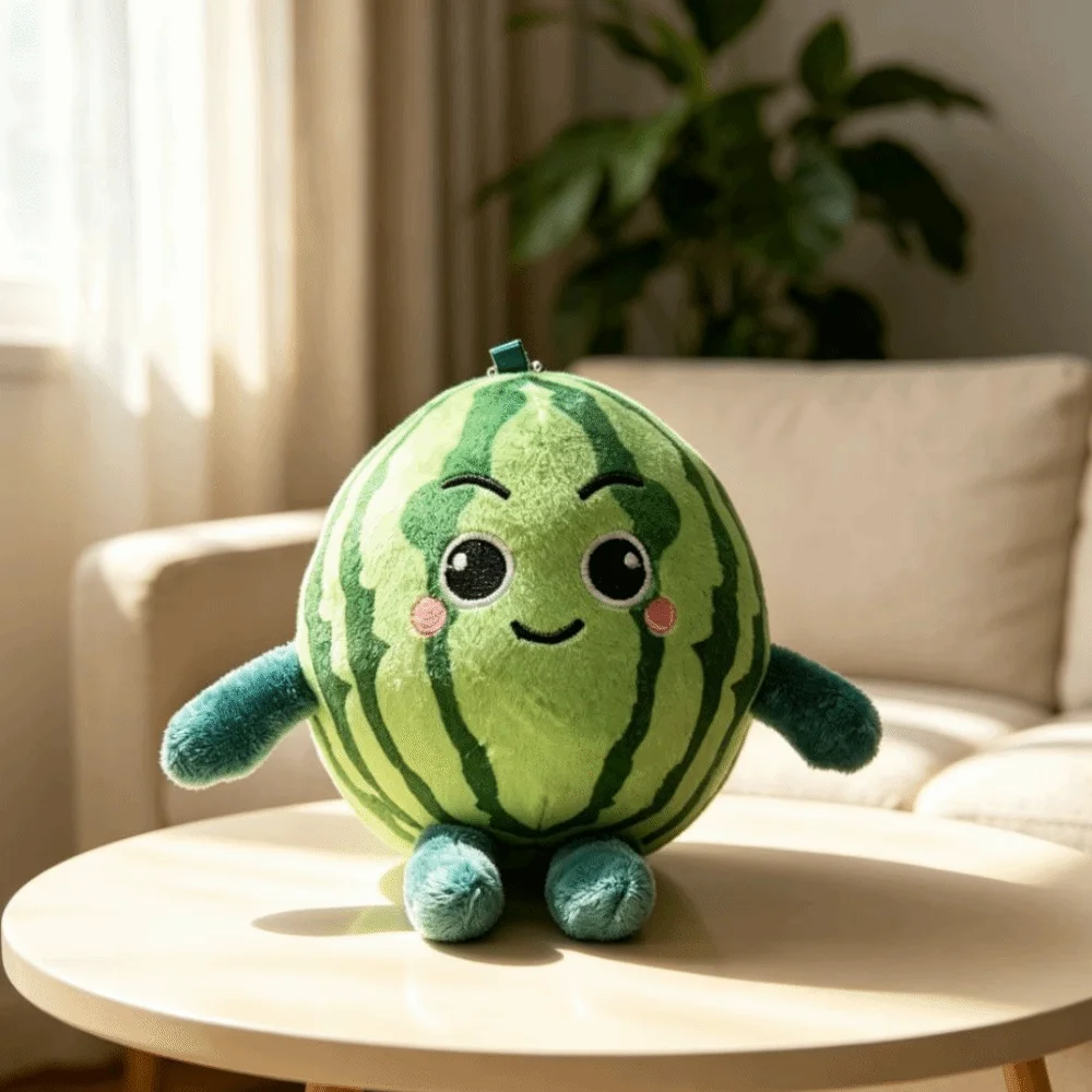 Bag Pendant Soft Watermelon Keychain Funny Expression Creative Watermelon Keychain Cute Trend Fruit Stuffed Bag Decoration