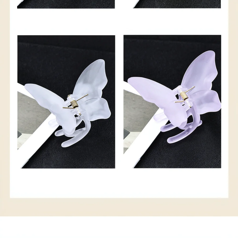 Pretty Butterfly Claw Clip Matte Acrylic Hair Clamp Transparent Shark Clip Elegant Hair Accessory For Women Hair Styling Tool