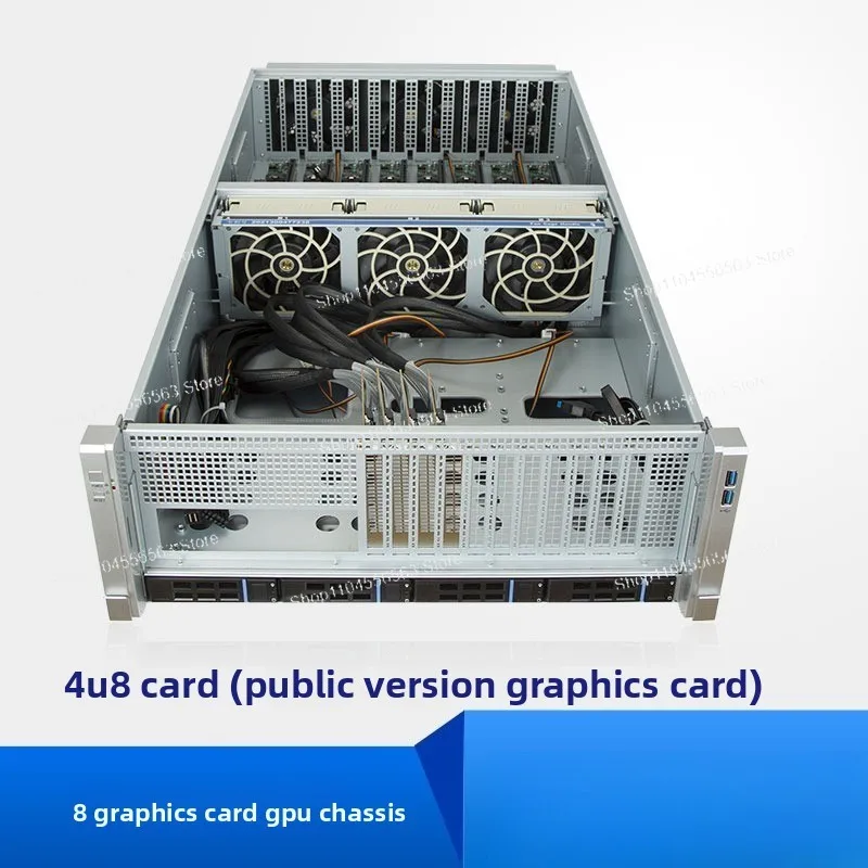 GPU Server Chassis, 5/6/8/10 GPU Slots, Compatible with RTX 4090, 4+1 Redundant Power Supply for Deep Learning