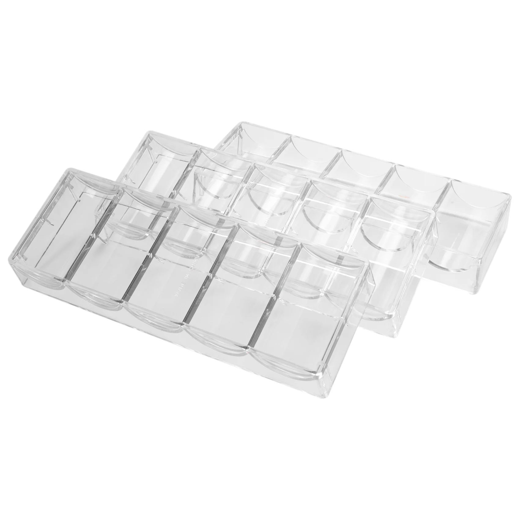 

10pcs professional acrylic poker chips 100 chip trays (without cover)