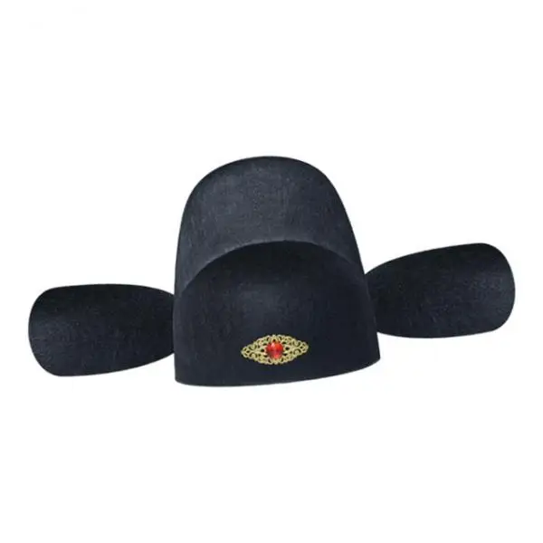 Chinese Operas Hat Felt Ancient Official Top Hat Scholar Costume Accessory Bright Hat Decoration for Stage Party