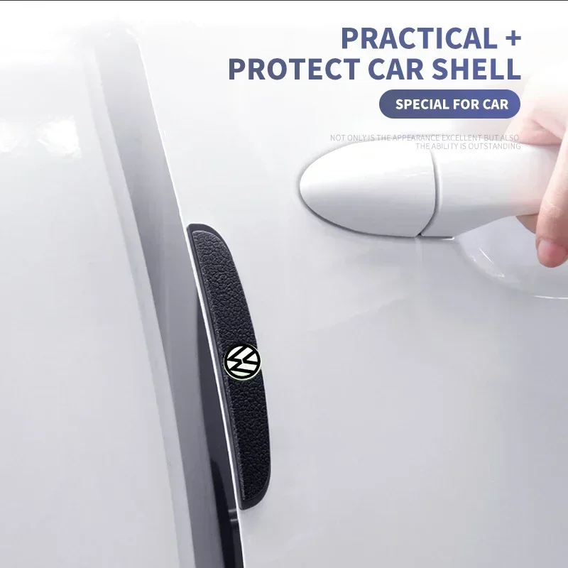 4pcs Luminous Rubber Car Door Bumper Strip Anti-collision Protector Sticker For Volkswagen LEXUS Dacia Tesla BMW Kia Suzuki Audi