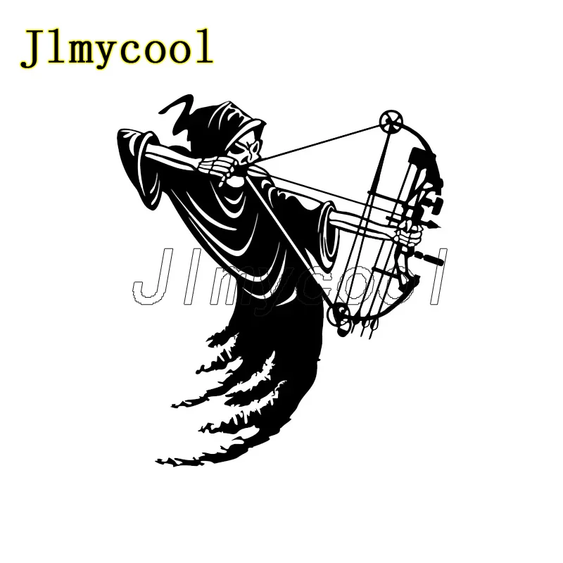 

14.5*16.5CM Interesting Reaper Bow Arrow Hunter Decor Car Sticker Silhouette Extreme Movement Vinyl Decal Sticker
