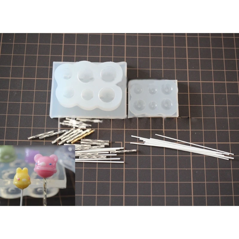 Molde silicona para piruleta, colgantes llavero, Moldes resina epoxi para resina epoxi DIY