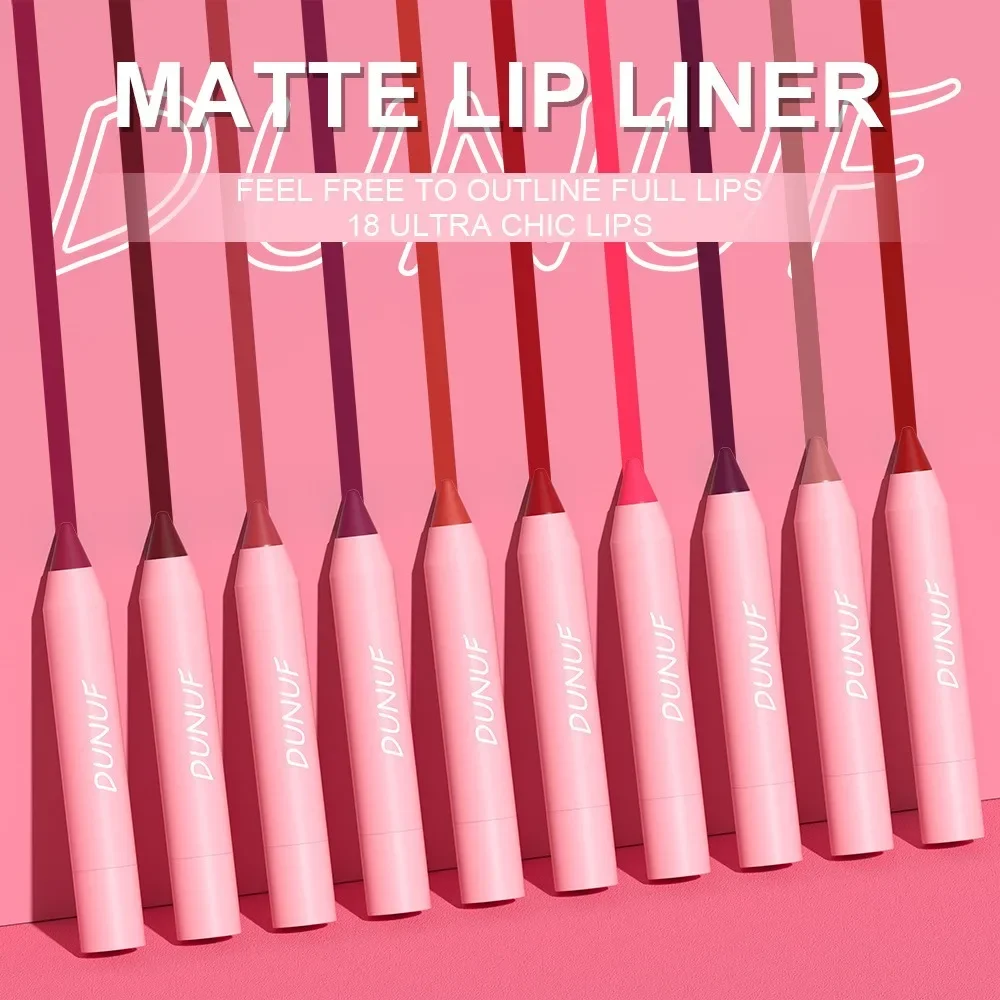 Lápis delineador labial nude marrom, 18 cores, contorno vermelho, maquiagem labial, à prova d'água, batom fosco, caneta lápis, contorno labial, cosméticos