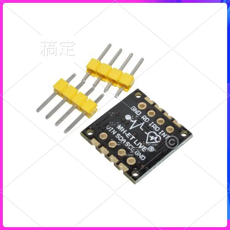 T24C 1 PCS MAX30100 Heart Rate Sensor Module Puls Detection Blood Oxygen Sensor Concentration Test Module MAX30100 PC+Metal For