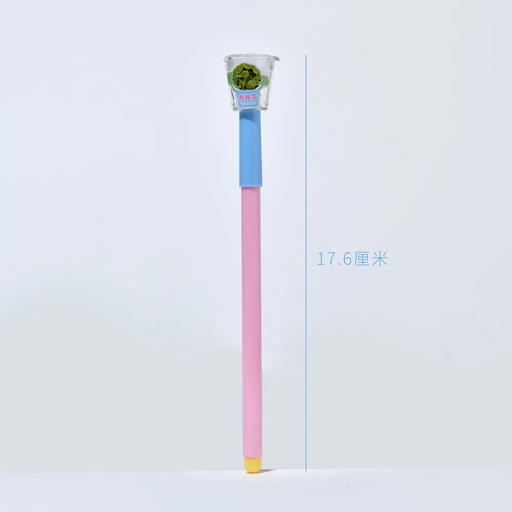 Creatieve Plantpen Zwart Unisex Pen DIY Mini Pot Plant Lange Gras Pen Desktop Ornamenten Kinderen Stress Briefpapier Pen