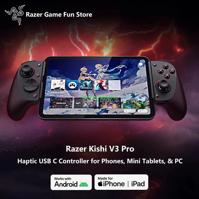 

Razer Kishi V3 Pro Gaming Controller For Phones,iPad mini, Android Tablets up to 8” Dual Back Buttons-Wired & Remote Play for PC