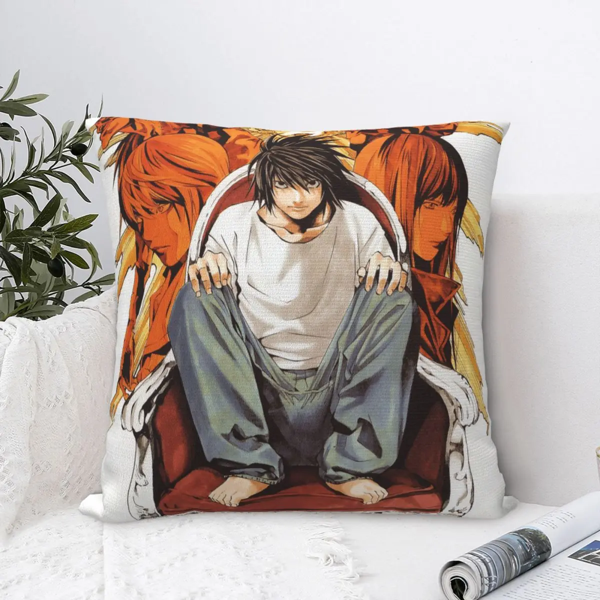 Death Note Pillow Cases Shinigami Anime Lawliet Cushion Covers Custom Zippered Decor Pillowcover for Home 18