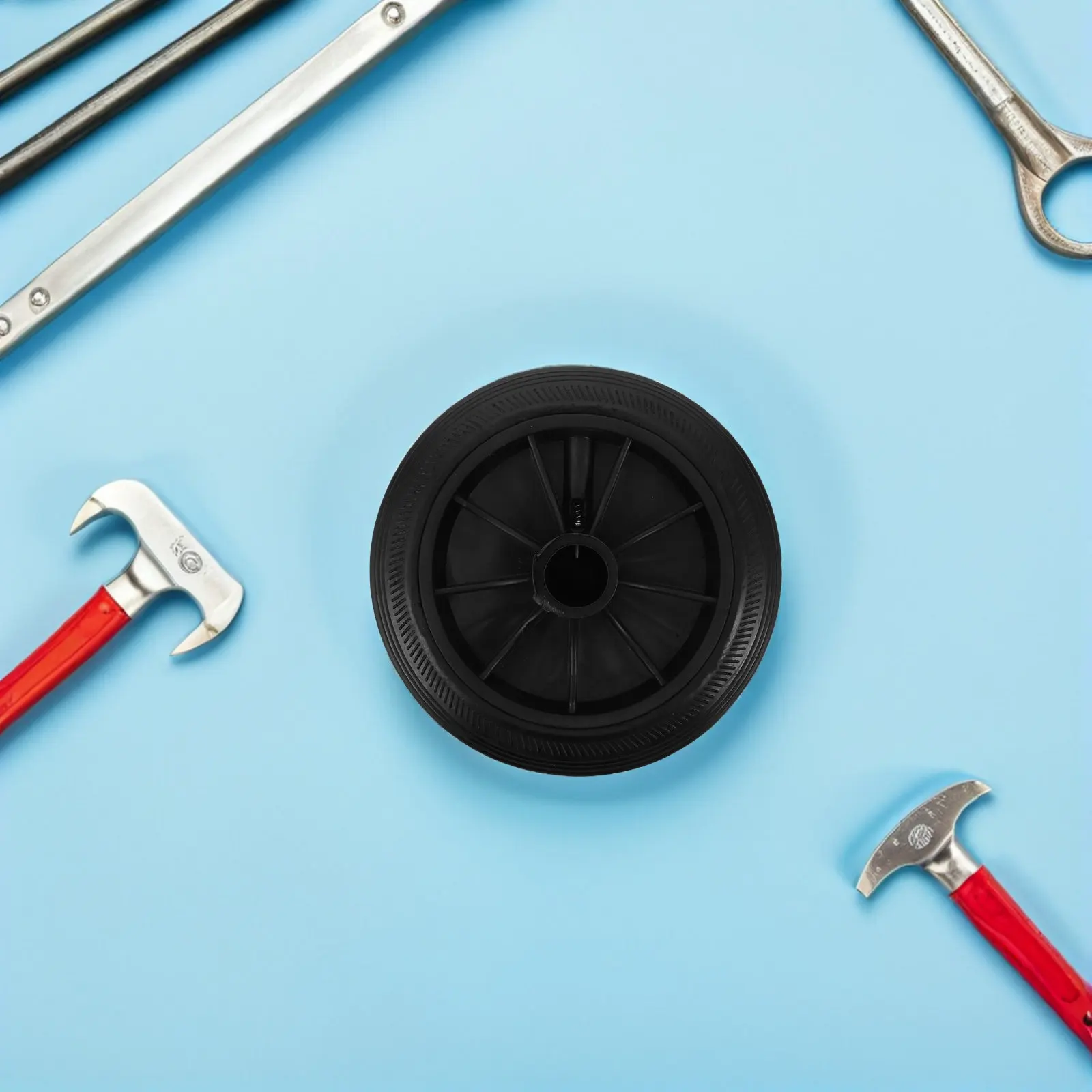 Outdoor Garbage Bin Wheel Replacement Thickened Rubber Rolling Trash Can Wheel Heavy Duty Trash Equipment Parts for Large Bins