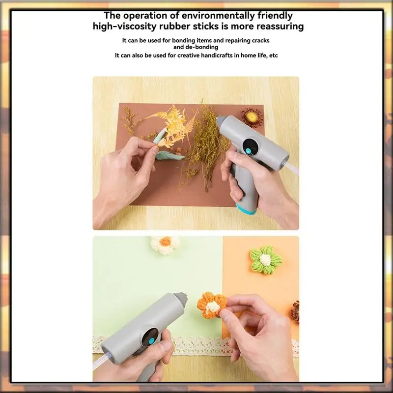 

AS59 DIY Essential беспроводной пистолет для горячего клея со встроенной светодиодной подсветкой и считыванием температуры для изготовления поделок