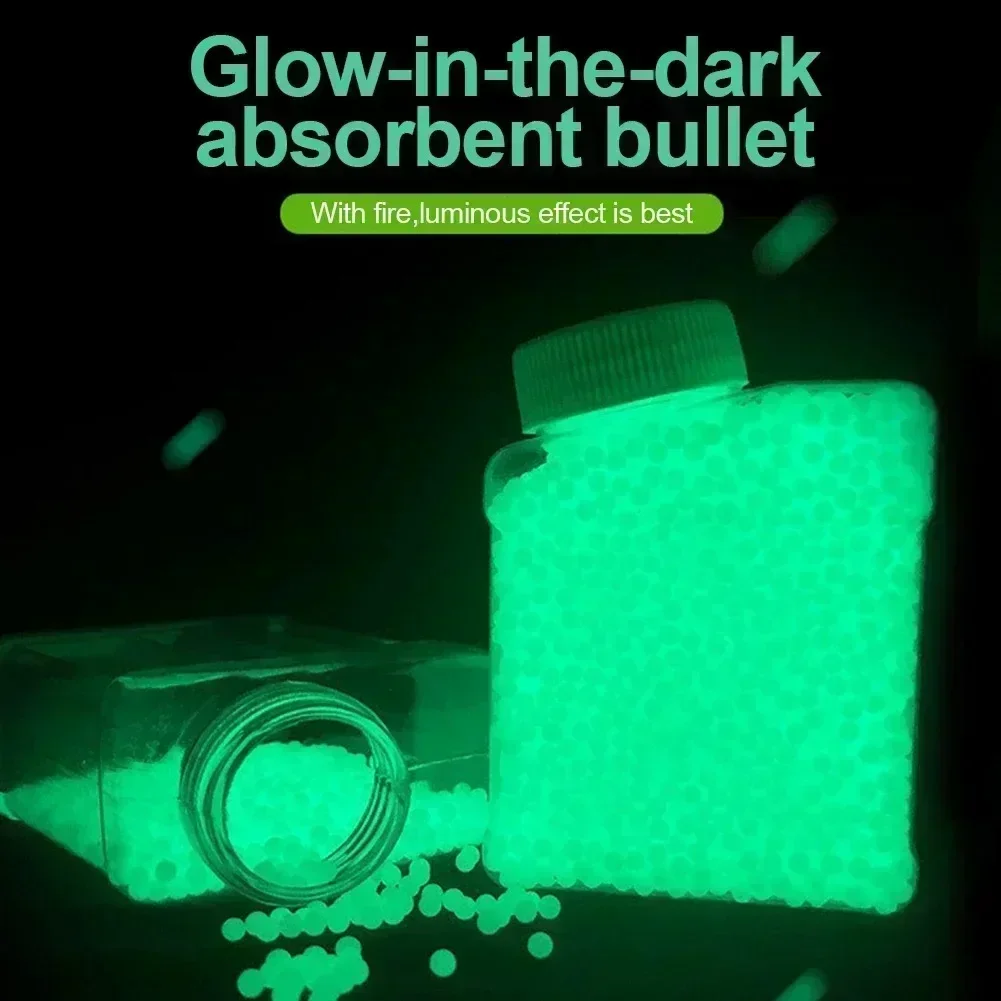 YYLuminous Water Beads Blaster Bullets Airsoft Weapons Gel Ball Gun Ammo Growing Splatrball Green Water Ball For Vase Decor DIY