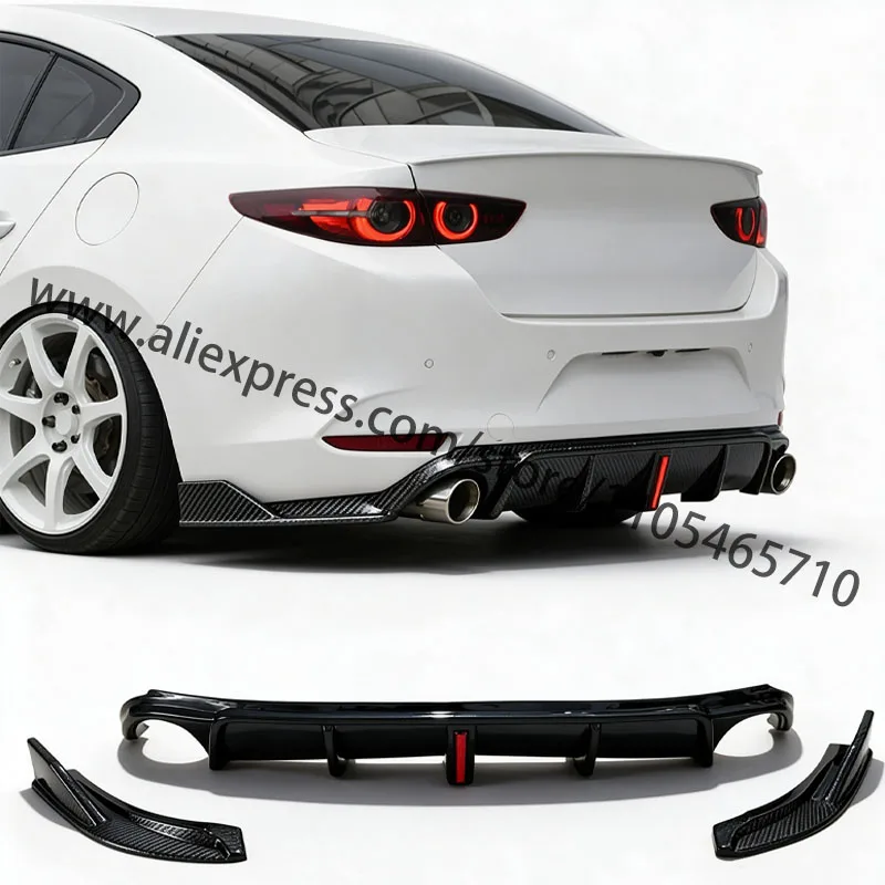 For 2020-2025 Next-gen Mazda3 Axela MS Style Rear Lip Rear Bumper Wrap Angle Splitter Body Kit Car Styling Exterior Parts