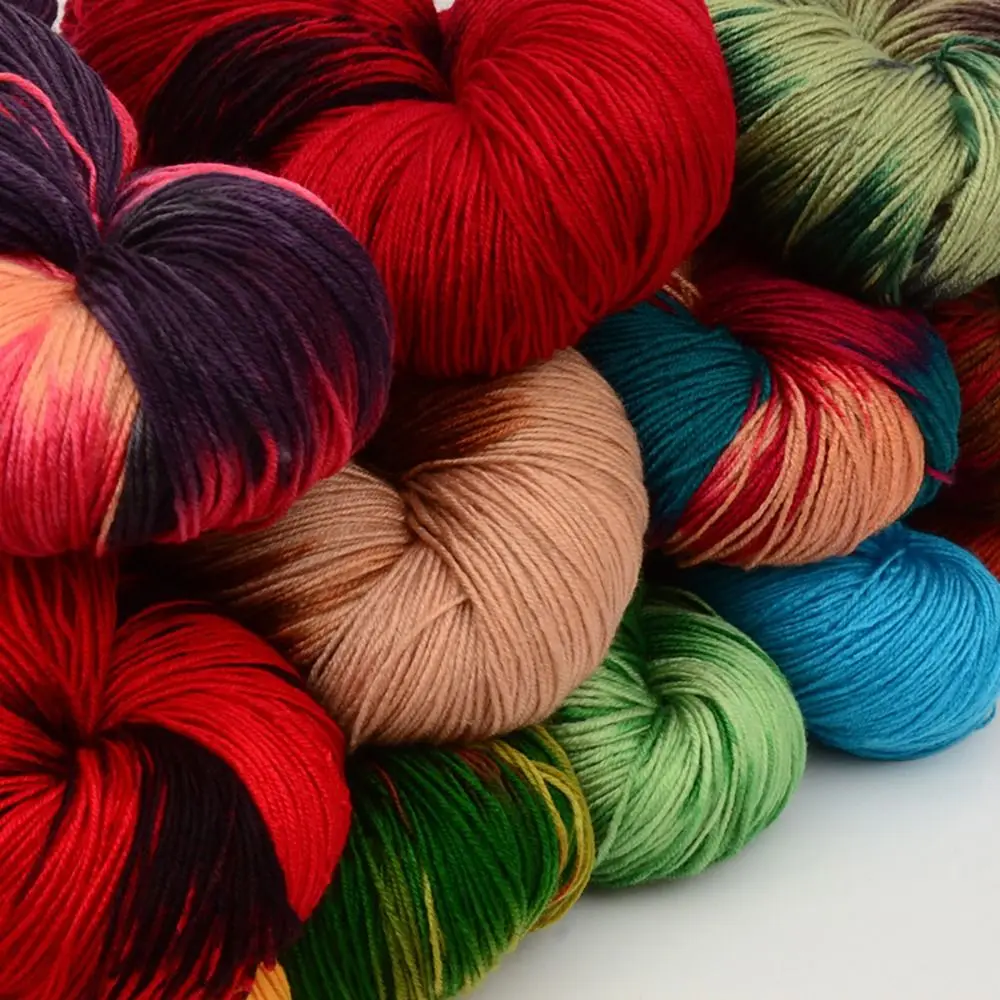 Thick Acrylic Wool Yarn Segment Dyed Mixed Color Knitting Yarn Knitting Crochet Thread Sofa Cushion