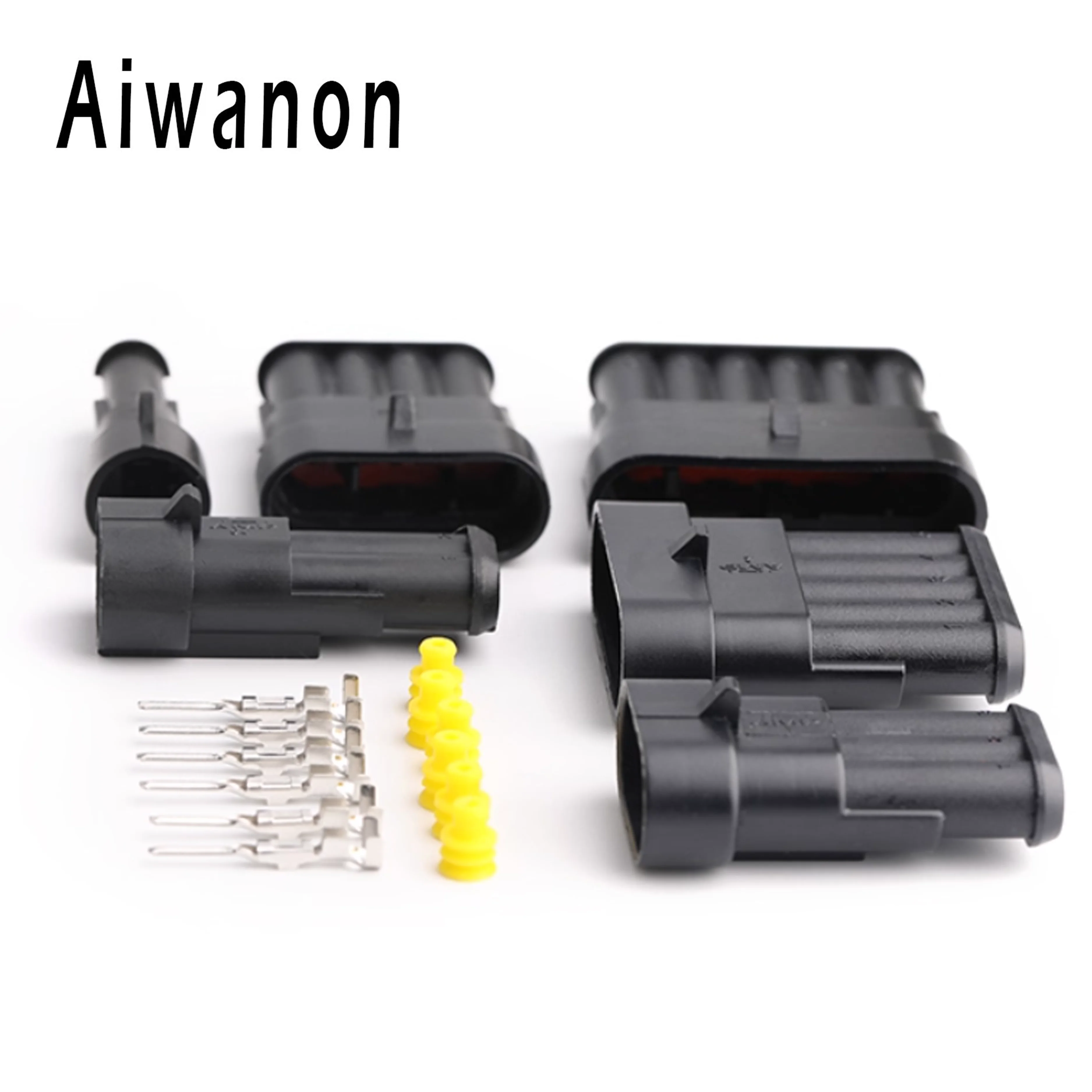Set di Connettori Elettrici Impermeabili Super Seal per Auto Xenon da 1, 2, 3, 4, 5, 6 Pin, Connettori Femmina e Maschio per Cablaggio