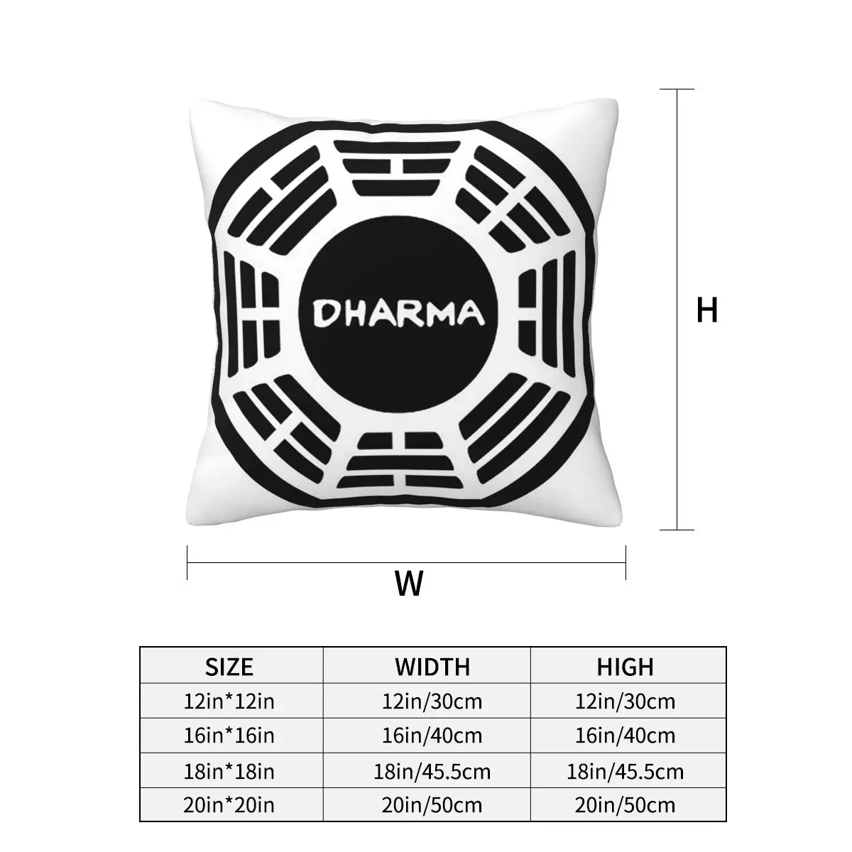 The Dharma Initiative Square Pillowcase Pillow Cover Cushion Decor Comfort Throw Pillow for Home Sofa