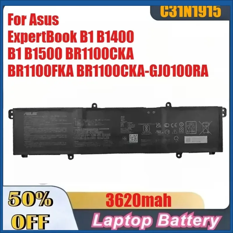 3620mah B31N1915 C31N1915 Laptop Battery For Asus ExpertBook B1 B1400 B1 B1500 BR1100CKA BR1100FKA BR1100CKA-GJ0100RA