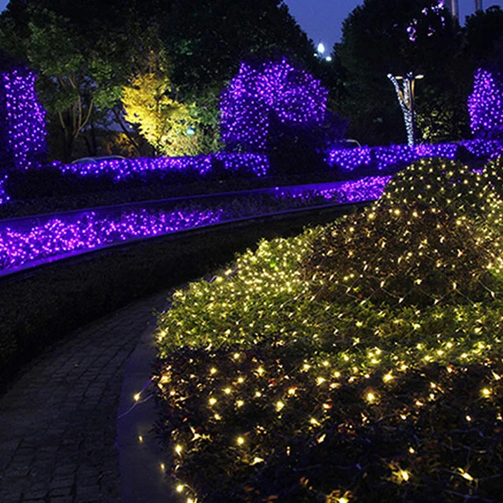 LED Net Beleuchtung String Outdoor EU Stecker 220V Weihnachten Garten Urlaub Wohnkultur Hochzeit Party Fee Baum Dekoration wasserdicht – Detail 17
