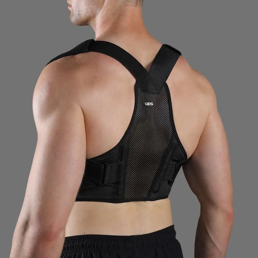 New Polyester Spandex Posture Corrector Black White Pink Adjustable Back Support Shoulder Brace Prevents Slouching Belt