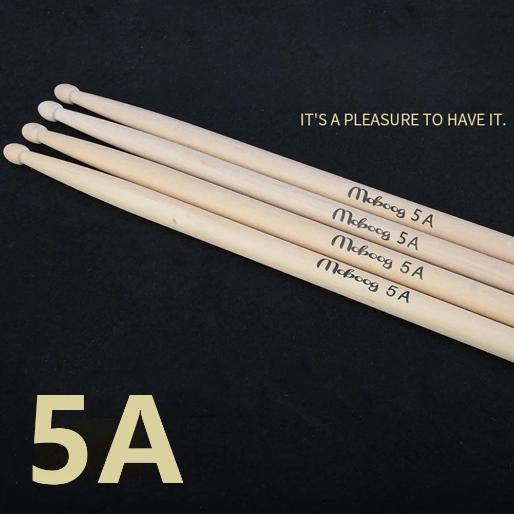 1Pair 5A Drum Sticks High Quality Maple Wood Drumsticks Percussion Accessories Wood Color DrumSticks For Drum Musical Aparts