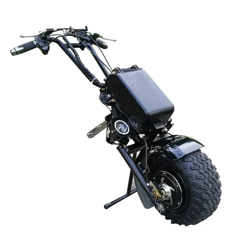 Electric Wheelchair Conversion Accessory Kit with Two LED Lights, 100KM Range, Wider Tires, Wheelchair Towed Trolley