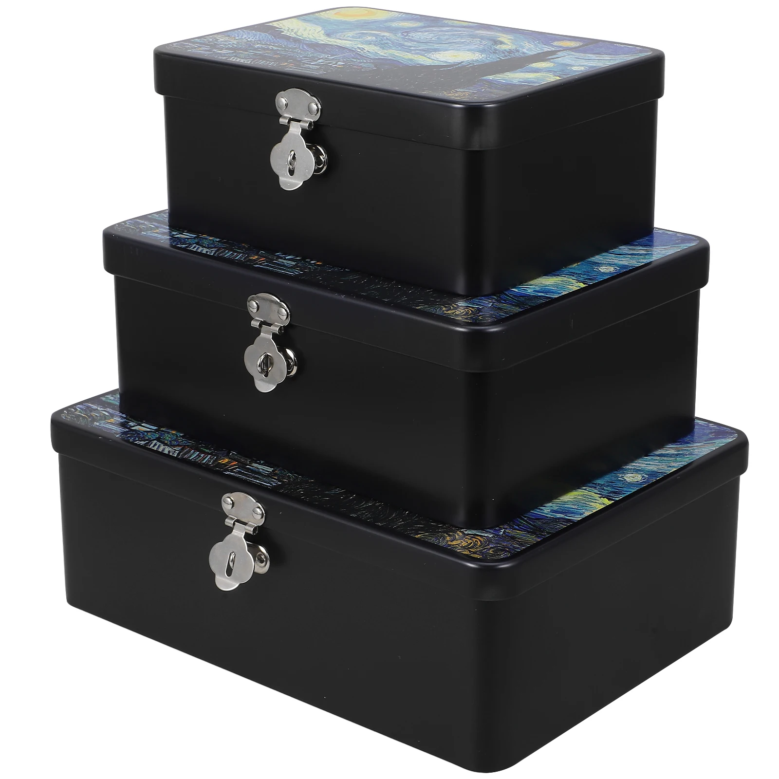 

3pcs Oil Jewelry Storage Storage Box Small Metal Tin Containers Lids for Jewelry ganizer Home Party Outdoor Use