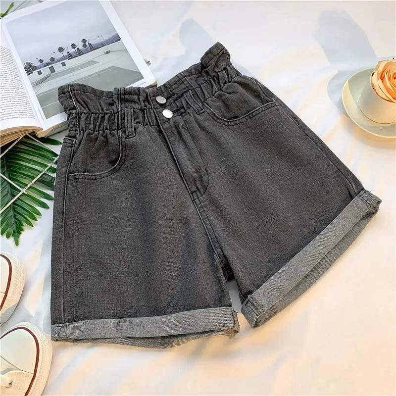 

Широкие джинсы трапециевидной формы с высокой талией, женские свободные утягивающие брюки с манжетами и высокой талией, летние повседневные брюки