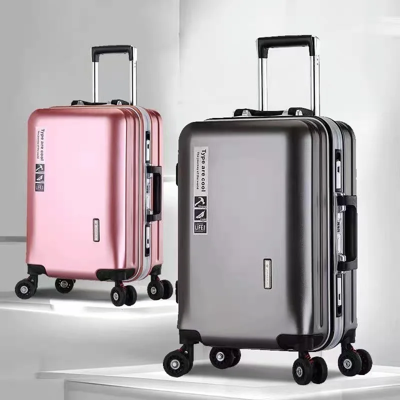 20 22 24 28 pollici valigia su ruote telaio in alluminio portapacchi viaggio cabina Trolley borsa da viaggio Password Lock Zipper