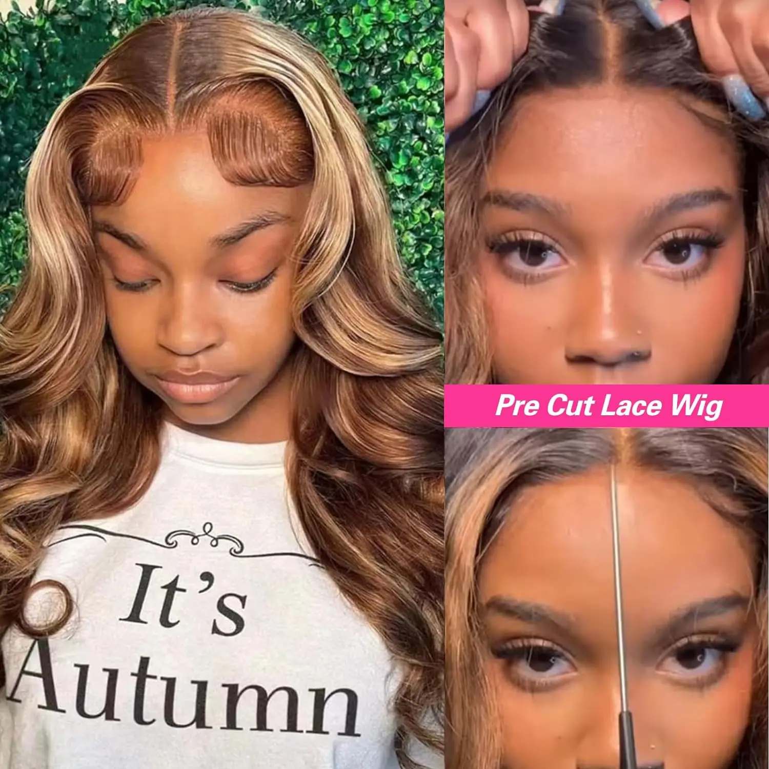 13x4 Highlight Ombre Body Wave Lace Front Wigs Human Hair Pre Plucked 4/27 Colored Wigs Body Wave Honey Blonde Lace Frontal Wigs