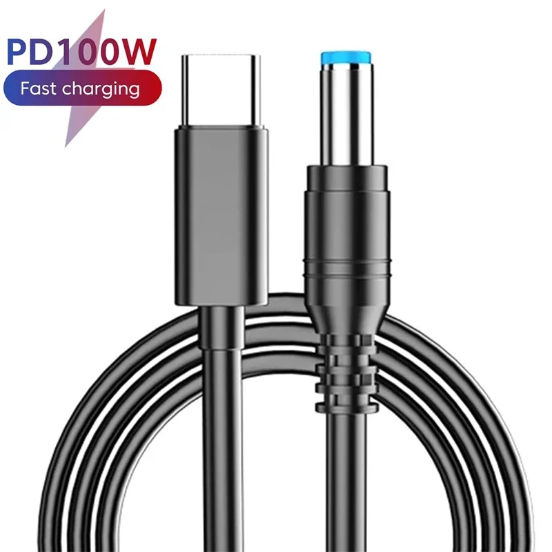 

USB C Type C PD до 9 В 12 В 15 В 20 В 5,5x2,5 мм Кабель питания PD100W для беспроводного маршрутизатора, ноутбука, камеры видеонаблюдения, мини-вентилятора, динамика