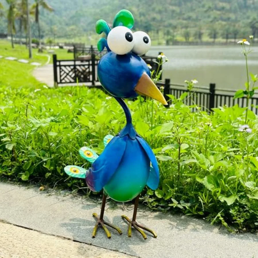 Peacock Decor Metal Yard Art Outdoor s Lawn Decorations Outside Garden Peacocks Decoration for Home